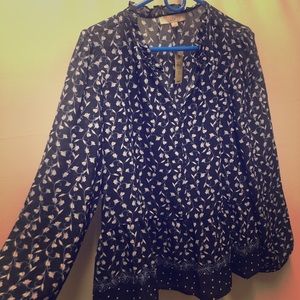NWT Loft Floral Peasant Long Sleeve Blouse